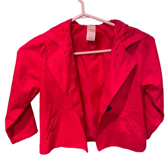 GYMBOREE 100% COTTON GIRLS SIZE 5-6 RED HOODED JACKET - Picture 6 of 7